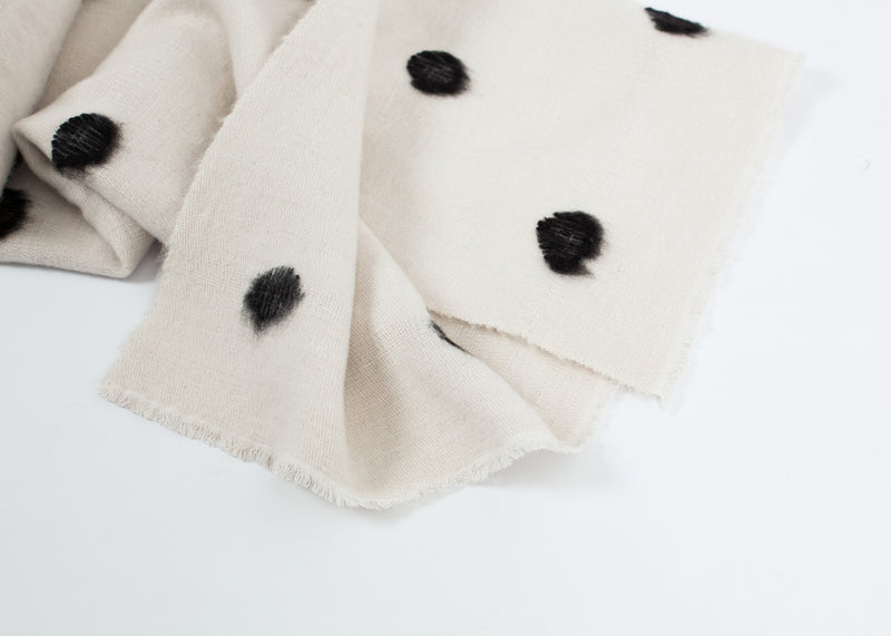 Cashmere Dot Shawl in Black/White